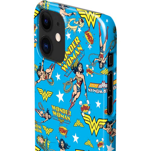 DC Comics Wonder Woman Action pose pattern iPhone 12 Mini Lite Case