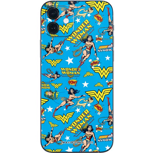 DC Comics Wonder Woman Action pose pattern iPhone 12 Mini Skin