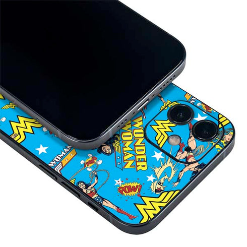 DC Comics Wonder Woman Action pose pattern iPhone 12 Mini Skin