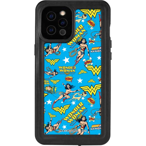 DC Comics Wonder Woman Action pose pattern iPhone 12 Pro Max Waterproof Case