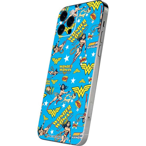 DC Comics Wonder Woman Action pose pattern iPhone 12 Pro Skin