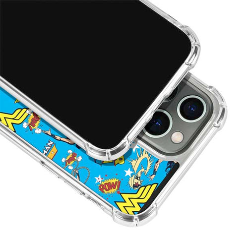 DC Comics Wonder Woman Action pose pattern iPhone 13 Pro Clear Case