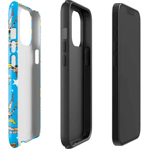 DC Comics Wonder Woman Action pose pattern iPhone 13 Pro Max Impact Case
