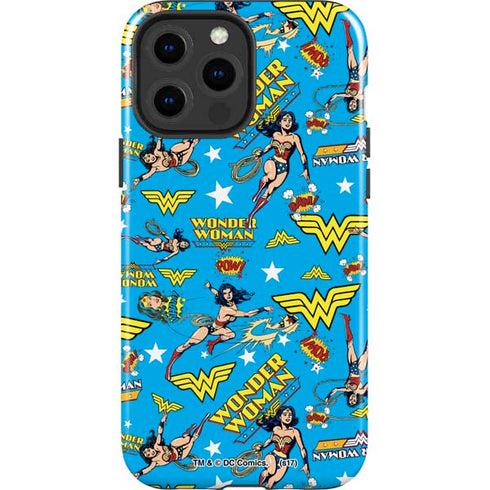 DC Comics Wonder Woman Action pose pattern iPhone 13 Pro Max Impact Case