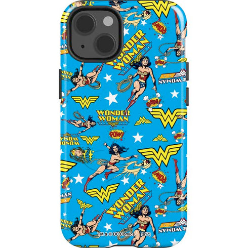 DC Comics Wonder Woman Action pose pattern iPhone 14 Impact Case