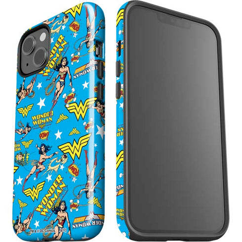 DC Comics Wonder Woman Action pose pattern iPhone 14 Impact Case