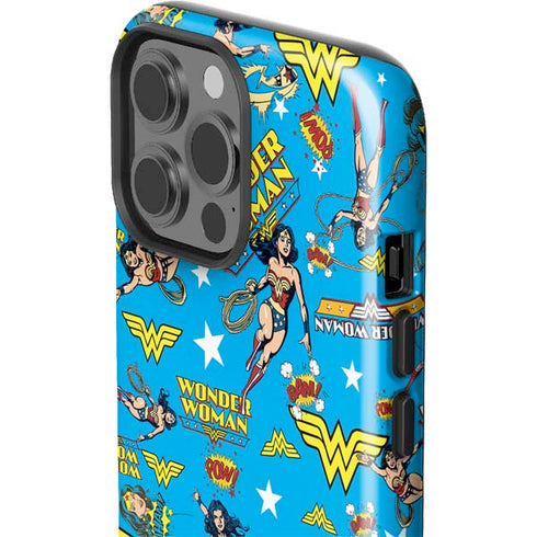 DC Comics Wonder Woman Action pose pattern iPhone 15 Pro Max Impact Case
