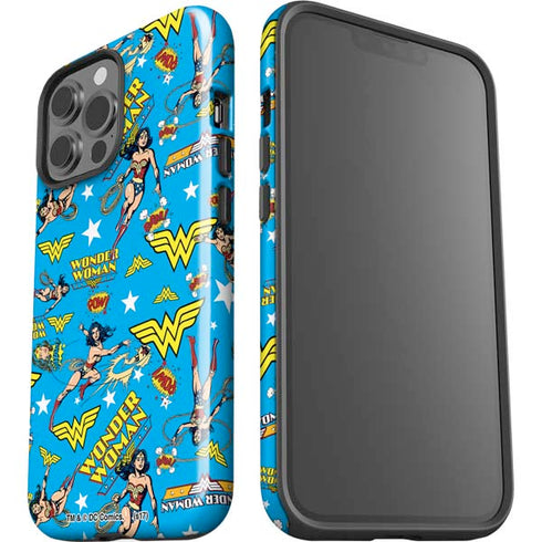 DC Comics Wonder Woman Action pose pattern iPhone 15 Pro Max Impact Case