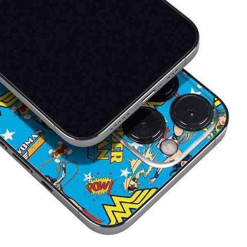 DC Comics Wonder Woman Action pose pattern iPhone 14 Pro Max Skin
