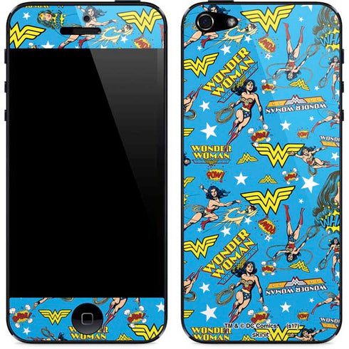 DC Comics Wonder Woman Action pose pattern iPhone 5/5s/5SE Skin
