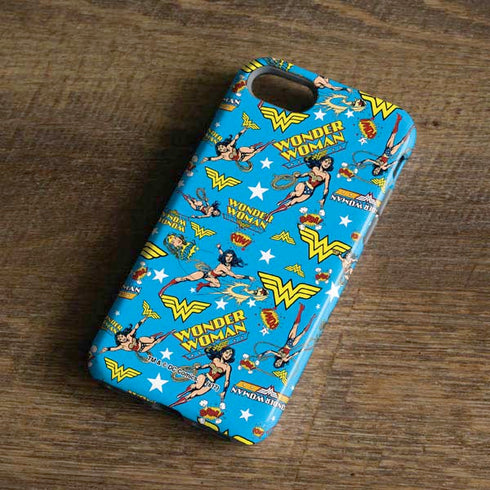 DC Comics Wonder Woman Action pose pattern iPhone 8 Pro Case
