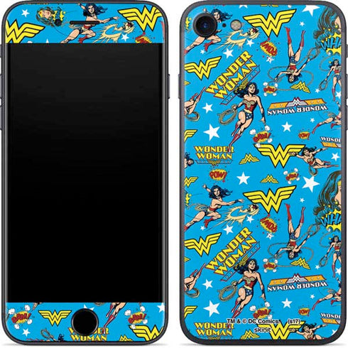DC Comics Wonder Woman Action pose pattern iPhone 8 Skin