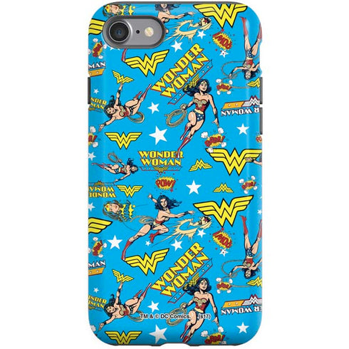 DC Comics Wonder Woman Action pose pattern iPhone SE (2nd & 3rd Gen) Pro Case