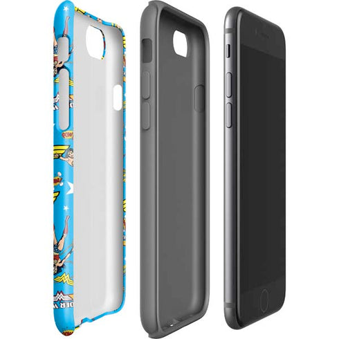 DC Comics Wonder Woman Action pose pattern iPhone SE (2nd & 3rd Gen) Pro Case