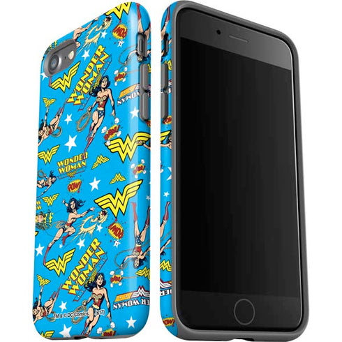 DC Comics Wonder Woman Action pose pattern iPhone SE (2nd & 3rd Gen) Pro Case