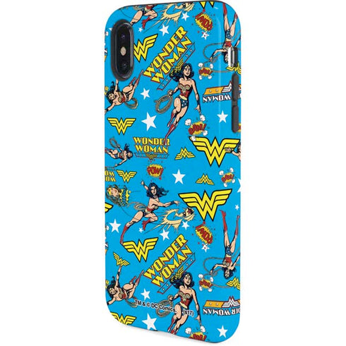 DC Comics Wonder Woman Action pose pattern iPhone X Pro Case