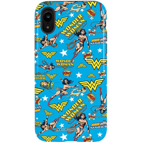 DC Comics Wonder Woman Action pose pattern iPhone XR Pro Case