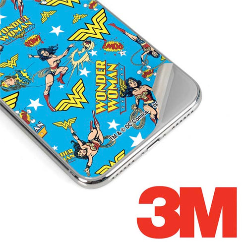 DC Comics Wonder Woman Action pose pattern iPhone XS Max Skin