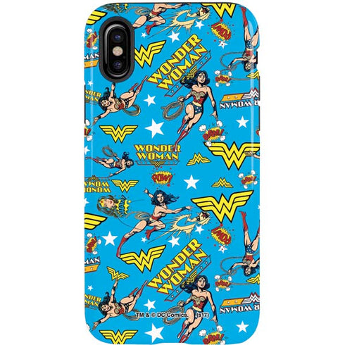 DC Comics Wonder Woman Action pose pattern iPhone XS Pro Case