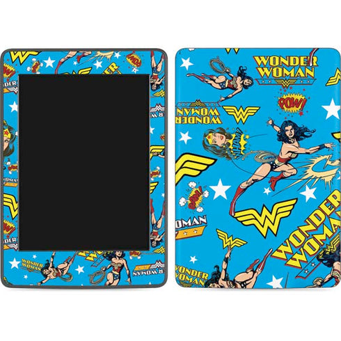DC Comics Wonder Woman Action pose pattern Amazon Kindle Skin