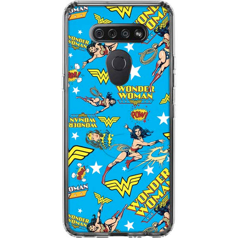 DC Comics Wonder Woman Action pose pattern LG K51/Q51 Clear Case