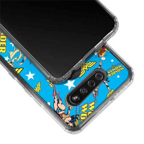 DC Comics Wonder Woman Action pose pattern LG K51/Q51 Clear Case