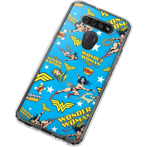 DC Comics Wonder Woman Action pose pattern LG K51/Q51 Clear Case