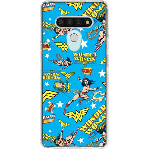 DC Comics Wonder Woman Action pose pattern LG Stylo 6 Clear Case