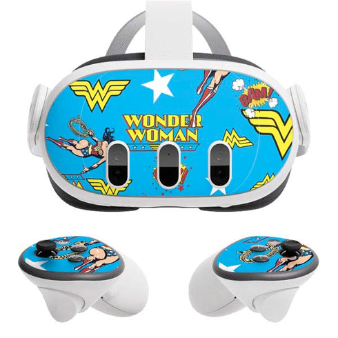 DC Comics Wonder Woman Action pose pattern Meta Quest 3 Skin
