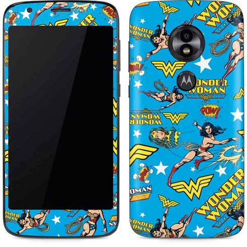 DC Comics Wonder Woman Action pose pattern Moto E5 Play Skin