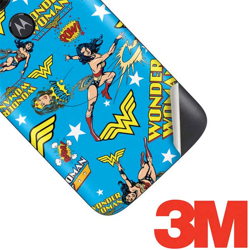 DC Comics Wonder Woman Action pose pattern Moto E5 Play Skin