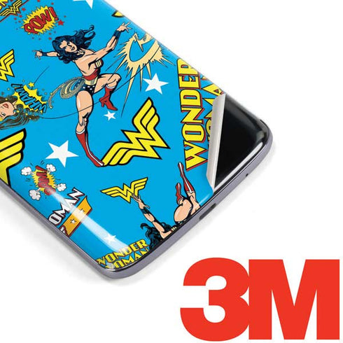 DC Comics Wonder Woman Action pose pattern Moto E5 Plus Skin