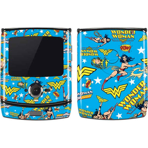 DC Comics Wonder Woman Action pose pattern Motorola RAZR Skin