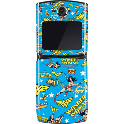 DC Comics Wonder Woman Action pose pattern Motorola RAZR Skin