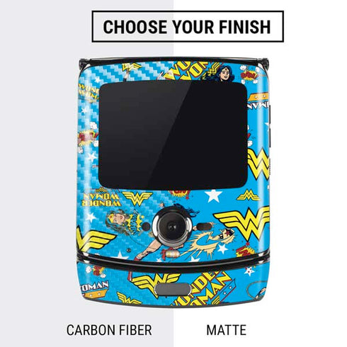 DC Comics Wonder Woman Action pose pattern Motorola RAZR Skin