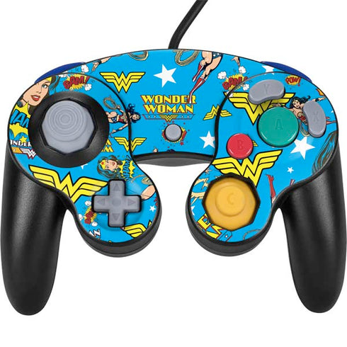 DC Comics Wonder Woman Action pose pattern Nintendo GameCube Controller Skin