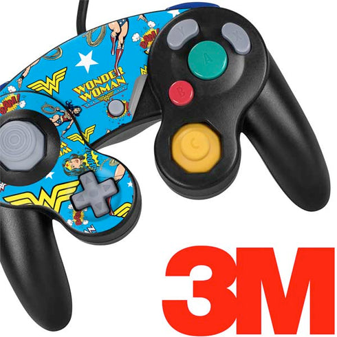 DC Comics Wonder Woman Action pose pattern Nintendo GameCube Controller Skin