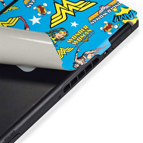 DC Comics Wonder Woman Action pose pattern Nintendo Switch Bundle Skin