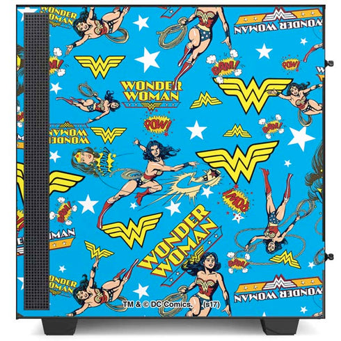 DC Comics Wonder Woman Action pose pattern NZXT H510 Compact ATX Mid-Tower Case Skin