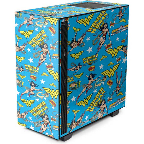 DC Comics Wonder Woman Action pose pattern NZXT H510 Compact ATX Mid-Tower Case Skin