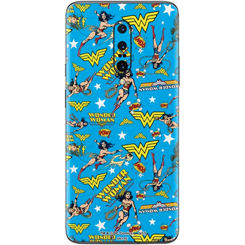 DC Comics Wonder Woman Action pose pattern OnePlus 7 Pro Skin