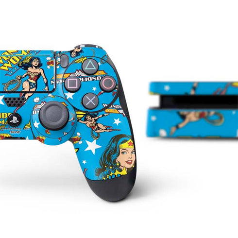 DC Comics Wonder Woman Action pose pattern PS4 Slim Bundle Skin