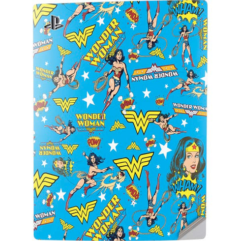 DC Comics Wonder Woman Action pose pattern PS5 Digital Edition Console Skin