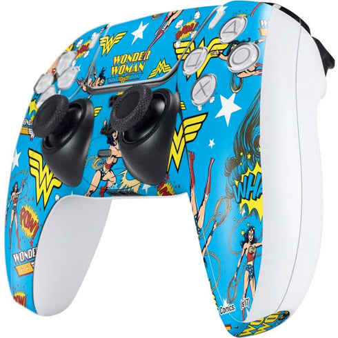 DC Comics Wonder Woman Action pose pattern PS5 Controller Skin