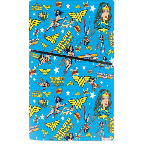 DC Comics Wonder Woman Action pose pattern PS5 Slim Digital Edition Bundle Skin
