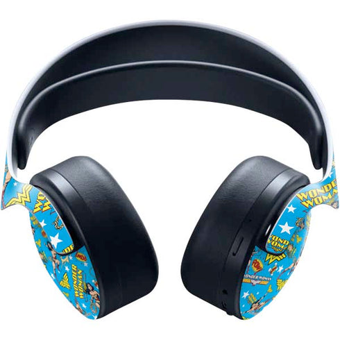DC Comics Wonder Woman Action pose pattern PULSE 3D Wireless Headset for PS5 Skin