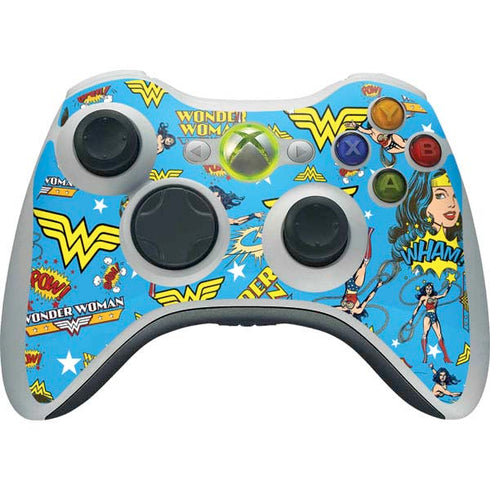 DC Comics Wonder Woman Action pose pattern Xbox 360 Wireless Controller Skin