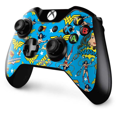 DC Comics Wonder Woman Action pose pattern Xbox One Controller Skin