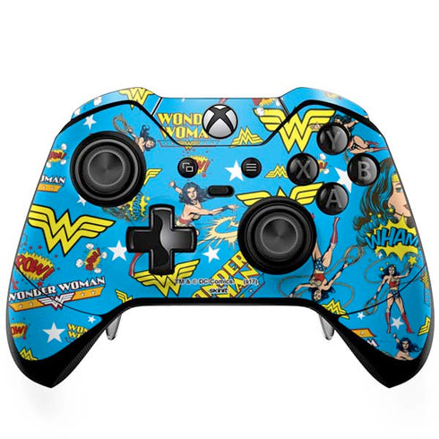 DC Comics Wonder Woman Action pose pattern Xbox One Elite Controller Skin
