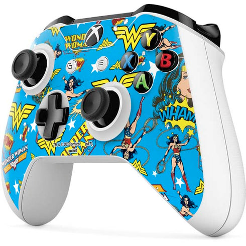 DC Comics Wonder Woman Action pose pattern Xbox One S Controller Skin